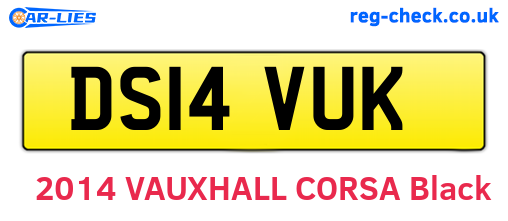 DS14VUK are the vehicle registration plates.