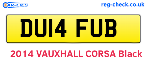 DU14FUB are the vehicle registration plates.