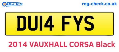 DU14FYS are the vehicle registration plates.