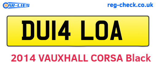 DU14LOA are the vehicle registration plates.