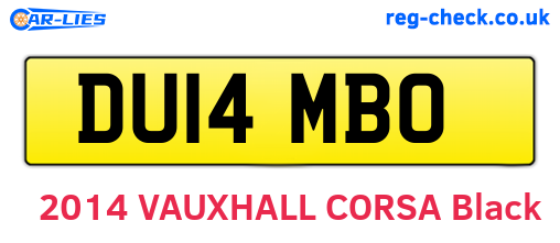 DU14MBO are the vehicle registration plates.