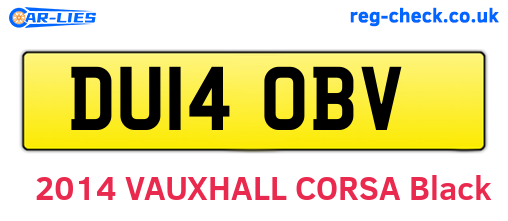 DU14OBV are the vehicle registration plates.