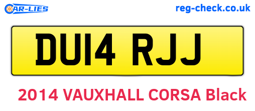 DU14RJJ are the vehicle registration plates.