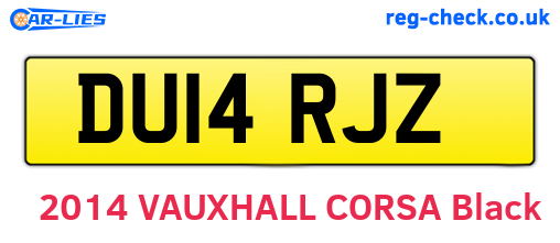DU14RJZ are the vehicle registration plates.