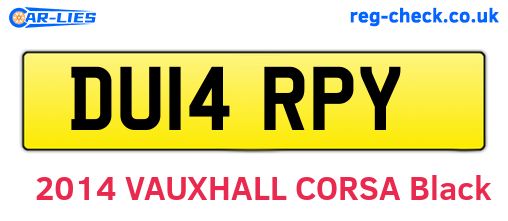 DU14RPY are the vehicle registration plates.