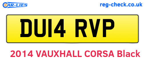 DU14RVP are the vehicle registration plates.
