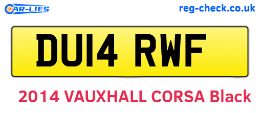 DU14RWF are the vehicle registration plates.