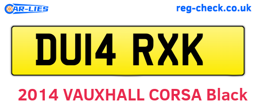 DU14RXK are the vehicle registration plates.