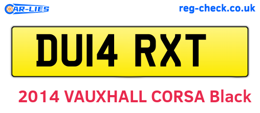 DU14RXT are the vehicle registration plates.