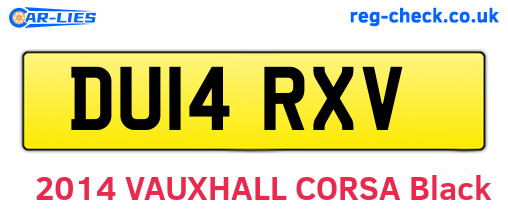 DU14RXV are the vehicle registration plates.