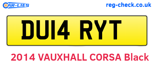 DU14RYT are the vehicle registration plates.