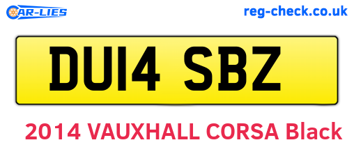 DU14SBZ are the vehicle registration plates.