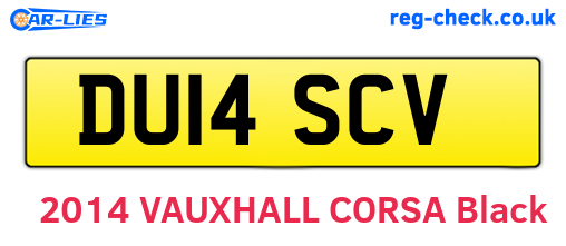 DU14SCV are the vehicle registration plates.