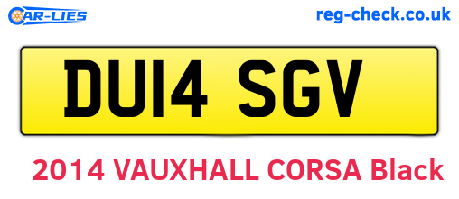 DU14SGV are the vehicle registration plates.