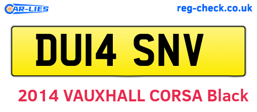 DU14SNV are the vehicle registration plates.