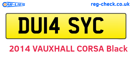 DU14SYC are the vehicle registration plates.