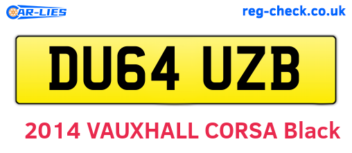 DU64UZB are the vehicle registration plates.