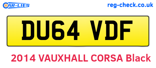 DU64VDF are the vehicle registration plates.