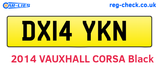 DX14YKN are the vehicle registration plates.