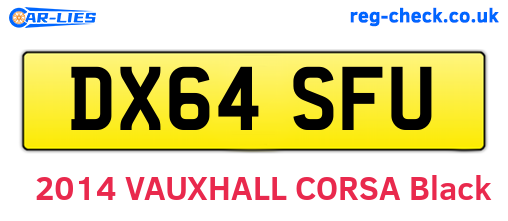 DX64SFU are the vehicle registration plates.
