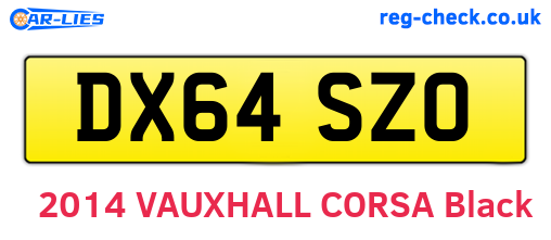 DX64SZO are the vehicle registration plates.