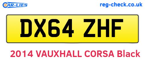 DX64ZHF are the vehicle registration plates.