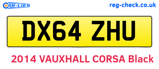DX64ZHU are the vehicle registration plates.