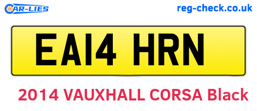 EA14HRN are the vehicle registration plates.