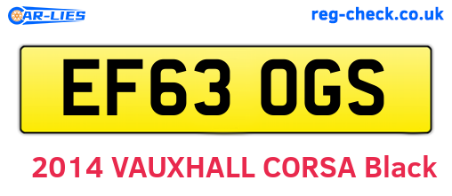 EF63OGS are the vehicle registration plates.