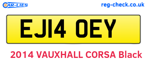 EJ14OEY are the vehicle registration plates.