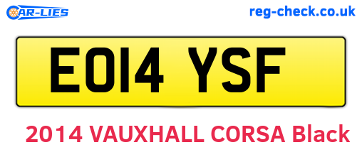 EO14YSF are the vehicle registration plates.