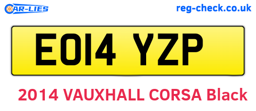 EO14YZP are the vehicle registration plates.