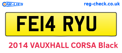 FE14RYU are the vehicle registration plates.
