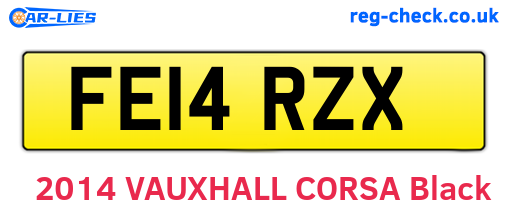 FE14RZX are the vehicle registration plates.
