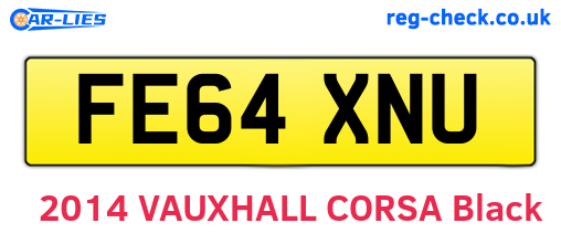 FE64XNU are the vehicle registration plates.