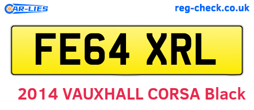 FE64XRL are the vehicle registration plates.