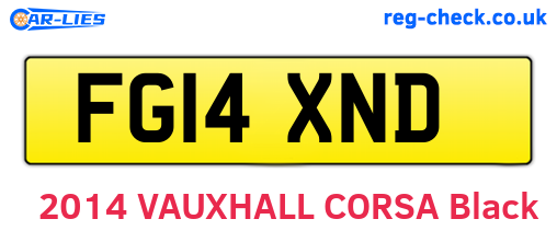 FG14XND are the vehicle registration plates.