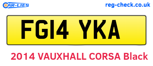 FG14YKA are the vehicle registration plates.