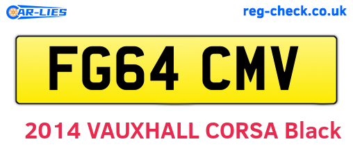 FG64CMV are the vehicle registration plates.