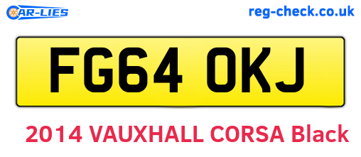 FG64OKJ are the vehicle registration plates.