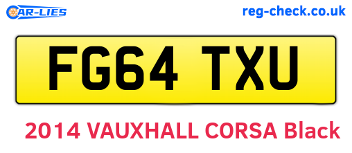 FG64TXU are the vehicle registration plates.