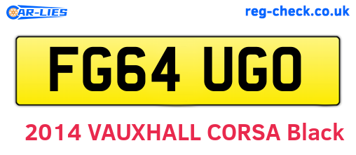 FG64UGO are the vehicle registration plates.