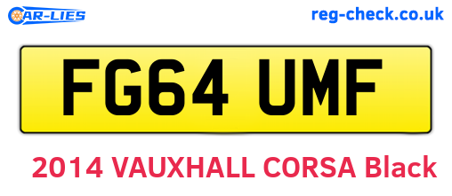 FG64UMF are the vehicle registration plates.
