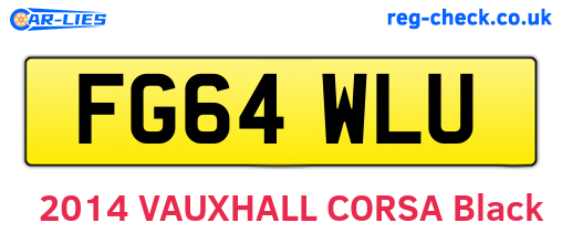 FG64WLU are the vehicle registration plates.