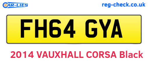 FH64GYA are the vehicle registration plates.