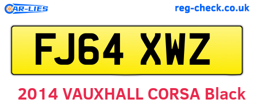FJ64XWZ are the vehicle registration plates.