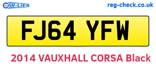 FJ64YFW are the vehicle registration plates.