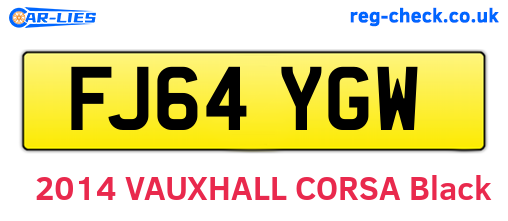 FJ64YGW are the vehicle registration plates.