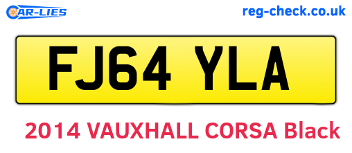 FJ64YLA are the vehicle registration plates.