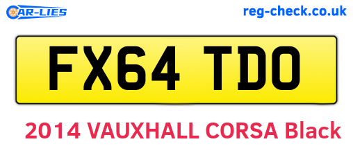 FX64TDO are the vehicle registration plates.